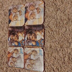 Angel Themed Coasters Set From Museum Musei In Madrid Spain VTG WOODEN